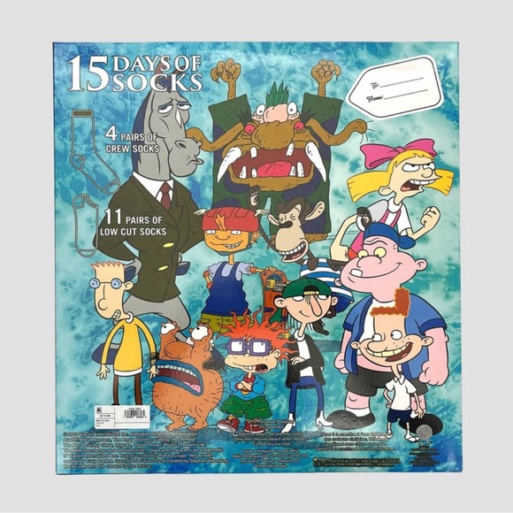 🆕 Nickelodeon Men's 15 Days of Socks Gift Set Advent Calendar - Picture 4 of 5